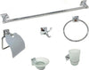 Set-Bagno-6-Accessori-Acciaio-Vetro-Portasaponetta-Rotolo-Spazzolini-Asciugamano
