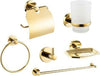 Set-Bagno-6accessori-Dorato-Porta-Asciugamano-Rotolo-Bicchiere-Spazzolino-59681a
