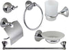 Set-Bagno-Acciaio-Cromato-E-Vetro-Satinato-6-Pezzi-Arredo-Moderno-Bianco-52919