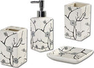 SET BAGNO FIORI PESCO GIAPPONESI IN CERAMICA DISPENSER PORTA SAPONETTA BICCHIERE  Trade Shop italia - Napoli, Commerciovirtuoso.it