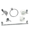 Set Bagno Moderno Acciaio Cromato Vetro Satinato 6pz Porta Rotolo Sapone 52918