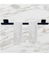 Set Bagno Rettangolare Nero 6pz Porta Asciugamano Rotolo Bicchiere Spazzolino 87262