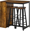 Set-Bancone-Bar-con-2-Sgabelli-Alti-Stile-Industriale-con-Mensole,-Marrone-Rustico-YT9835-489YT9