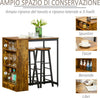Set-Bancone-Bar-con-2-Sgabelli-Alti-Stile-Industriale-con-Mensole,-Marrone-Rustico-YT9835-489YT9