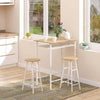 Set-Bancone-Bar-e-2-Sgabelli-Alti-in-Legno-Stile-Nordico-con-Mensola-e-Poggiapiedi,-Bianco-HY6835-297WTHY6