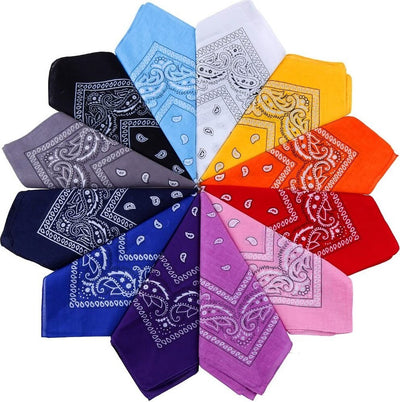 12 Bandane Vari Colori Per Capelli Collo Sciarpa Fazzoletti Da Taschino Cotone Fermacapelli Trade Shop italia - Napoli, Commerciovirtuoso.it