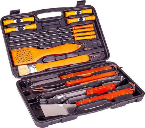 Set Barbecue 18 Pezzi Con Valigetta Bbq Grill Acciaio Inox Manico Legno 6498010 Casa e cucina/Elettrodomestici per la cucina/Piastre e griglie elettriche/Piastre Trade Shop italia - Napoli, Commerciovirtuoso.it