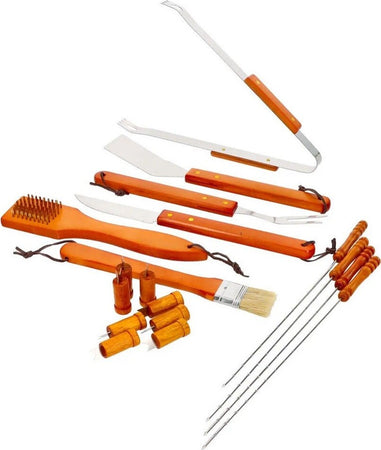 Set Barbecue 18 Pezzi Con Valigetta Bbq Grill Acciaio Inox Manico Legno 6498010 Casa e cucina/Elettrodomestici per la cucina/Piastre e griglie elettriche/Piastre Trade Shop italia - Napoli, Commerciovirtuoso.it