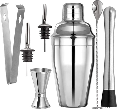 Set bartender 8 pezzi Shaker per cocktail con cassetta in legno idea regalo Casa e cucina/Utensili da cucina/Accessori vino e bar/Set di accessori da Cocktail La Zappa - Altamura, Commerciovirtuoso.it