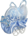 Set-Bomboniera-Carrozzino-In-Metallo-Portaconfetti-Nascita-Battesimo-Bimbo-Blu