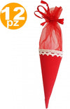 12 BOMBONIERE CONI ROSSO TESSUTO SACCHETTO PORTA CONFETTI RISO MATRIMONIO LAUREA Casa e cucina/Hobby creativi/Materiali per hobby creativi/Forniture per feste/Bomboniere Trade Shop italia - Napoli, Commerciovirtuoso.it