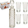 SET BOTTIGLIA IN VETRO INCISA + 4 BICCHIERI BICCHIERINI CHUPITO LIQUORE Casa e cucina/Stoviglie/Bicchieri e cristalli/Brocche carraffe e decanter/Brocche e caraffe Trade Shop italia - Napoli, Commerciovirtuoso.it