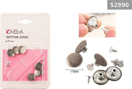 Set Bottoni Bottone Liscio Per Pantaloni Giacca Jeans Ø 17mm Perni Argento 52990 Casa e cucina/Hobby creativi/Cucito/Articoli di merceria/Bottoni automatici Trade Shop italia - Napoli, Commerciovirtuoso.it