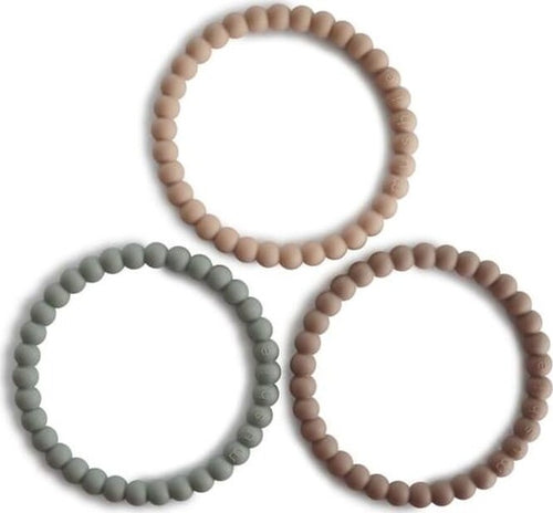Set Braccialetti Massaggiagengive Mushie Celeste/Sabbia Prima infanzia/Succhietti e massaggiagengive/Succhietti La Casa Del Bebè - Napoli, Commerciovirtuoso.it