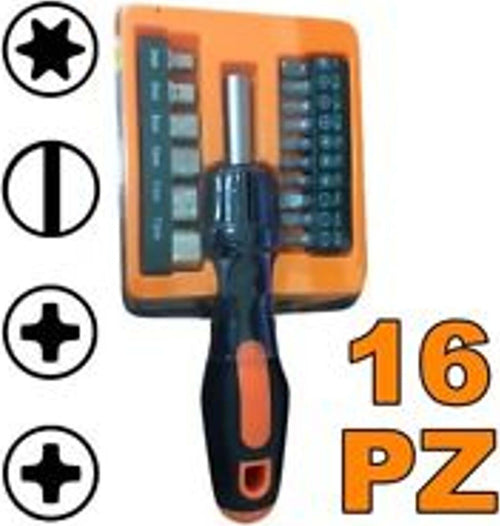 SET CACCIAVITE 16 PUNTE ASSORTITE TOOLS DI PRECISIONE TAGLIO STELLA INTAGLIO Fai da te/Utensili elettrici e a mano/Utensili a mano/Cacciaviti/Set cacciaviti Trade Shop italia - Napoli, Commerciovirtuoso.it