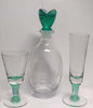 SET-CARAFFA-IN-VETRO-CON-TAPPO-VERDE-+-6-BICCHIERI-PER-ACQUA-E-6-BICCHIERI-PER-VINO---CON-DETTAGLI-VERDI