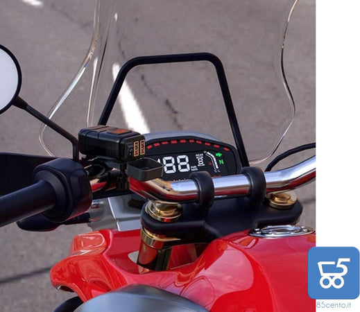 Set Caricabatterie con Spina Din 2 USB QC 3.0 per Auto Moto con Copertura Impermeabile