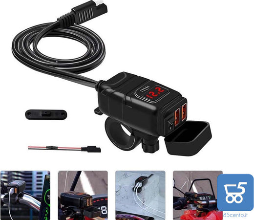 Caricabatterie Per Auto In Alluminio A Doppia Porta USB 12-24V Con Tripla Presa USB 18W QC 3.0 E PD 30W Tipo C 12-24V Adattatore Per Auto - Foto 12