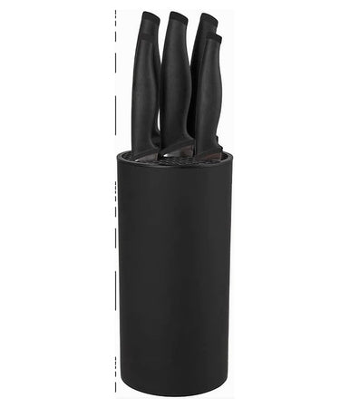 Set Ceppo 5 Pezzi Coltelli Coltello Nero Design Elegante Utensili Da Cucina