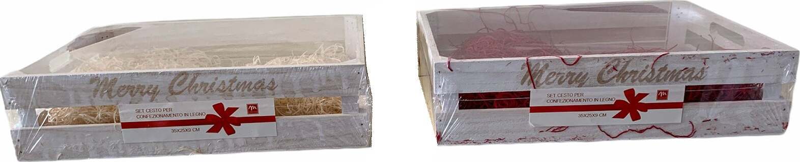 Set Cesto rettangolare in legno decorazione natalizia per cestini e regali h 9 cm Casa e cucina/Decorazioni per interni/Addobbi e decorazioni per ricorrenze/Decorazioni natalizie/Oggettistica MagiediNatale.it - Altamura, Commerciovirtuoso.it