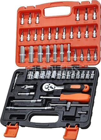 Set Chiavi A Bussola Con Cricchetto 53 Pezzi Chrome Vanadium In Valigetta Fai da te/Utensili elettrici e a mano/Utensili a mano/Bussole e set di bussole/Corredi di bussole/Standard Trade Shop italia - Napoli, Commerciovirtuoso.it