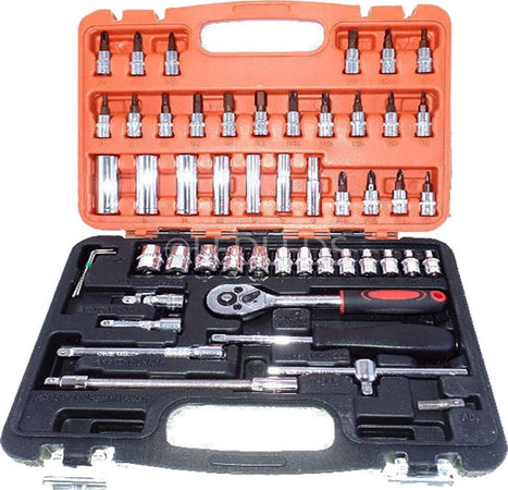 Set Chiavi A Bussola Con Cricchetto 53 Pezzi Chrome Vanadium In Valigetta Fai da te/Utensili elettrici e a mano/Utensili a mano/Bussole e set di bussole/Corredi di bussole/Standard Trade Shop italia - Napoli, Commerciovirtuoso.it