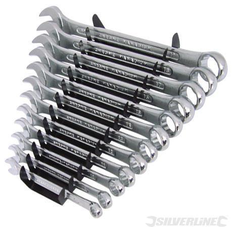 Set chiavi Silverline in acciaio temprato 12 Pezzi da 8 a 19 mm e anello esagonale 15°