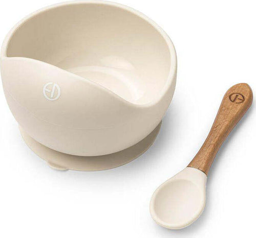 Set Ciotola + Cucchiaio Elodie Details Vanilla White Prima infanzia/Allattamento e pappa/Stoviglie/Piatti La Casa Del Bebè - Napoli, Commerciovirtuoso.it