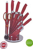 Set-Coltelli-Con-Ceppo-8-Pezzi-Royalty-Line-Acciaio-Rivestito-Rosso-Espositore