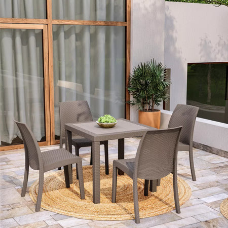 Sedia in Polipropilene  "Phoenix" effetto rattan per interno e esterno, adatto per bar e strutture