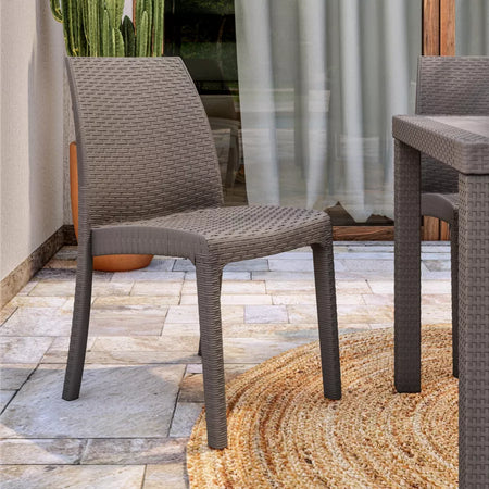 Sedia in Polipropilene  "Phoenix" effetto rattan per interno e esterno, adatto per bar e strutture