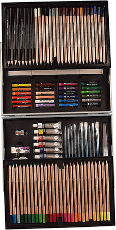Set Completo per Colorare e Dipingere 122 Pezzi Matite Colorate Pastelli Valigetta Complete Artist Kit DALER set completo colori da artista Ferrario