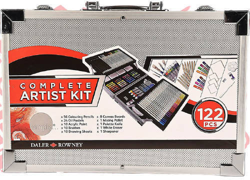 Set Completo per Colorare e Dipingere 122 Pezzi Matite Colorate Pastelli Valigetta Complete Artist Kit DALER set completo colori da artista Ferrario