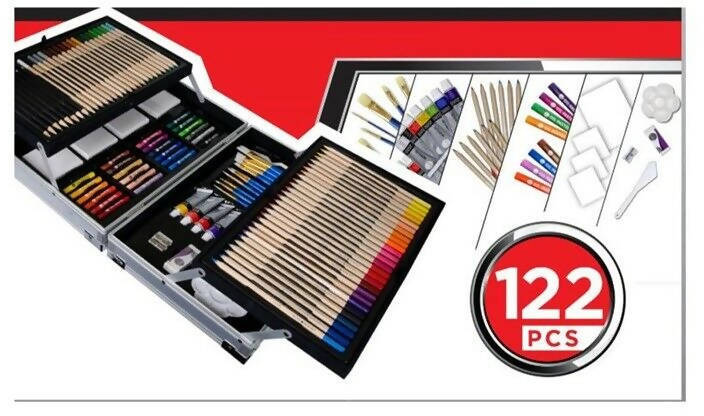 Set Completo per Colorare e Dipingere 122 Pezzi Matite Colorate Pastelli Valigetta Complete Artist Kit DALER set completo colori da artista Ferrario