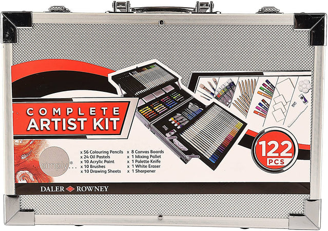 Set Completo per Colorare e Dipingere 122 Pezzi Matite Colorate Pastelli Valigetta Complete Artist Kit DALER set completo colori da artista Ferrario