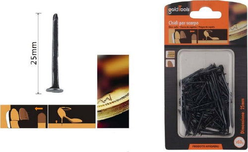 Set Confezione 60 Gr Chiodi Per Scarpe 25mm Neri Per Riparazioni Calzolaio 90891 Fai da te/Ferramenta/Chiodi viti ed elementi di fissaggio/Tasselli/Tasselli a T Trade Shop italia - Napoli, Commerciovirtuoso.it