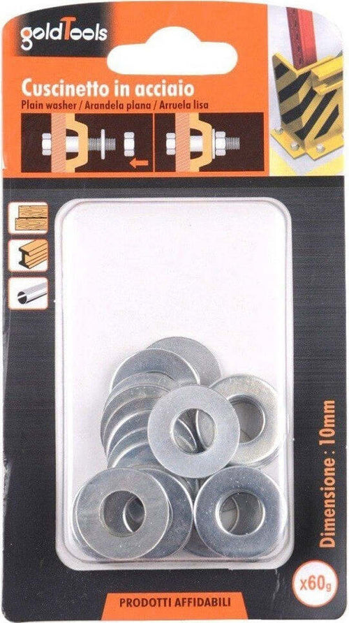 Set Confezione 60gr Rondelle Piane Piatte Cuscinetto In Acciaio Diam. 10mm 90831 Fai da te/Ferramenta/Chiodi viti ed elementi di fissaggio/Rondelle/Rondelle piatte Trade Shop italia - Napoli, Commerciovirtuoso.it