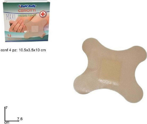 Set Confezione Da 4pz Cerotti Maxi Extra Forti 76 X 70 Mm Sterili A Farfalla Salute e Bellezza > Cura della Persona Trade Shop italia - Napoli, Commerciovirtuoso.it