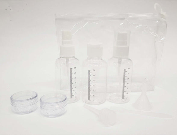 SET CONTENITORI + ATTREZZI CON SACCHETTO CHECK IN AEREO LIQUIDI DA VIAGGIO CREME Moda/Valigie borse e accessori da viaggio/Accessori/Accessori da viaggio/Beauty Case da viaggio Trade Shop italia - Napoli, Commerciovirtuoso.it