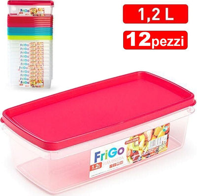 Set Contenitori In Plastica Da 1,2lt Per Cibo Alimenti Frigorifero Rettangolare Casa e cucina/Organizzazione interni/Contenitori e barattoli da cucina/Conservazione cibi/Contenitori per alimenti/Set di contenitori per alimenti Trade Shop italia - Napoli, Commerciovirtuoso.it