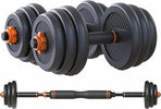 Set-Coppia-Di-Manubri-Bilanciere-Dischi-Barra-Di-Collegamento-Regolabile-Da-40kg