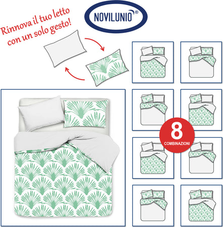 Set Copripiumino E Federe Bifaccia Doubleface Parure Copripiumino Con Stampa Digitale 100% Cotone Made in Italy Ventagli Casa e cucina/Tessili per la casa/Biancheria da letto/Copripiumini e set da letto/Set copripiumini e federe Novilunio - Sesto San Giovanni, Commerciovirtuoso.it