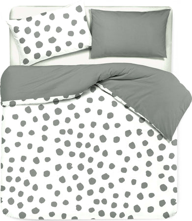Set Copripiumino E Federe Bifaccia Doubleface Parure Copripiumino Stampa Digitale 100% Cotone Made in Italy Dot Maxi Grigio Diverse Misure Casa e cucina/Tessili per la casa/Biancheria da letto/Copripiumini e set da letto/Set copripiumini e federe Novilunio - Sesto San Giovanni, Commerciovirtuoso.it