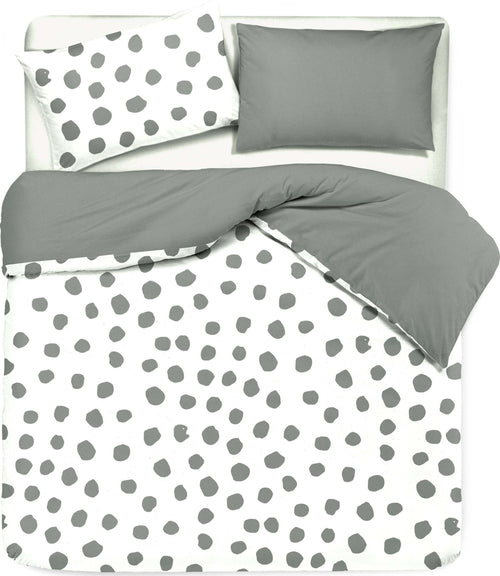 Set Copripiumino E Federe Bifaccia Doubleface Parure Copripiumino Stampa Digitale 100% Cotone Made in Italy Dot Maxi Grigio Diverse Misure Casa e cucina/Tessili per la casa/Biancheria da letto/Copripiumini e set da letto/Set copripiumini e federe Novilunio - Sesto San Giovanni, Commerciovirtuoso.it