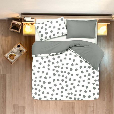 Set Copripiumino E Federe Bifaccia Doubleface Parure Copripiumino Stampa Digitale 100% Cotone Made in Italy Dot Maxi Grigio Diverse Misure Casa e cucina/Tessili per la casa/Biancheria da letto/Copripiumini e set da letto/Set copripiumini e federe Novilunio - Sesto San Giovanni, Commerciovirtuoso.it