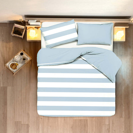 Set Copripiumino E Federe Bifaccia Doubleface Parure Copripiumino Stampa Digitale 100% Cotone Made in Italy Riga Maxi Celeste Diverse Misure Casa e cucina/Tessili per la casa/Biancheria da letto/Copripiumini e set da letto/Set copripiumini e federe Novilunio - Sesto San Giovanni, Commerciovirtuoso.it