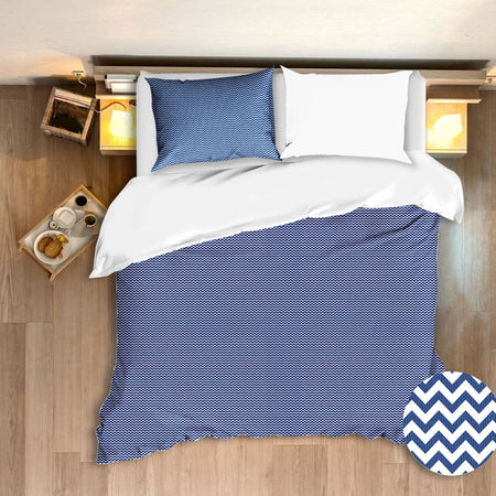 Set Copripiumino E Federe Bifaccia Doubleface Parure Copripiumino Stampa Digitale 100% Cotone Made in Italy Zig Zag Blu Diverse Misure Casa e cucina/Tessili per la casa/Biancheria da letto/Copripiumini e set da letto/Set copripiumini e federe Novilunio - Sesto San Giovanni, Commerciovirtuoso.it