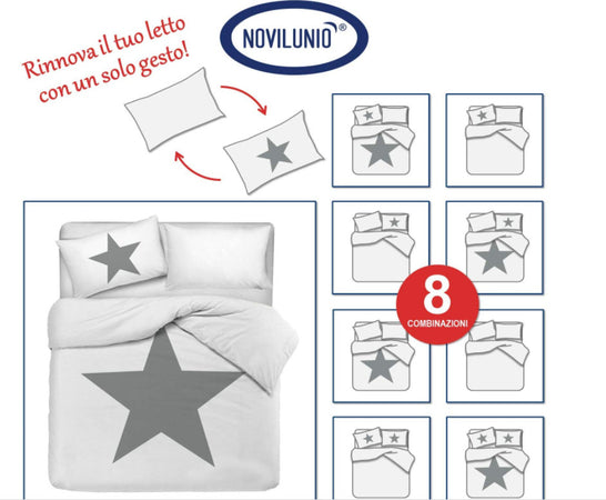 Set Copripiumino E Federe Da Letto Novilunio in 100% Cotone Copripiumino E Federe Doubleface Stampa Digitale Stella Blu Diverse Misure Casa e cucina/Tessili per la casa/Biancheria da letto/Copripiumini e set da letto/Set copripiumini e federe Novilunio - Sesto San Giovanni, Commerciovirtuoso.it