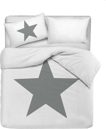 Set Copripiumino E Federe Da Letto Novilunio in 100% Cotone Copripiumino E Federe Doubleface Stampa Digitale Stella Grigia Diverse Misure Casa e cucina/Tessili per la casa/Biancheria da letto/Copripiumini e set da letto/Set copripiumini e federe Novilunio - Sesto San Giovanni, Commerciovirtuoso.it