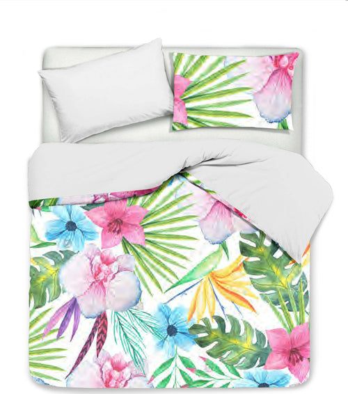 Set Copripiumino + Federe Bifaccia Doubleface Parure Copripiumino Con Stampa Digitale 100% Cotone Made in Italy Tropical Casa e cucina/Tessili per la casa/Biancheria da letto/Copripiumini e set da letto/Set copripiumini e federe Novilunio - Sesto San Giovanni, Commerciovirtuoso.it